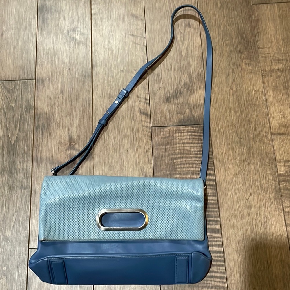 Skagen soft all leather steel blue purse.